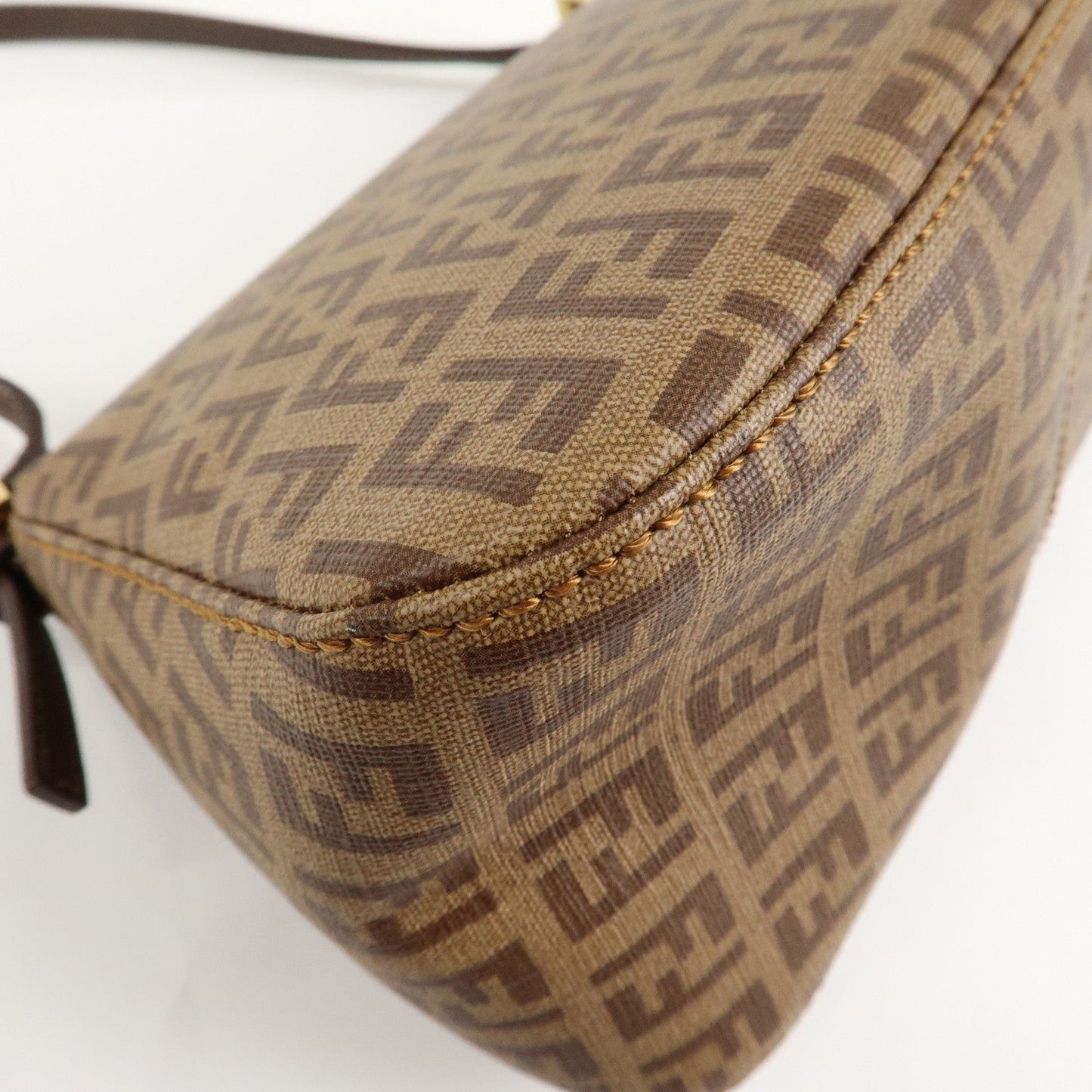 FENDI Zucchino Mini Mamma Baguette PVC Leather Hand Bag 8BR180  d