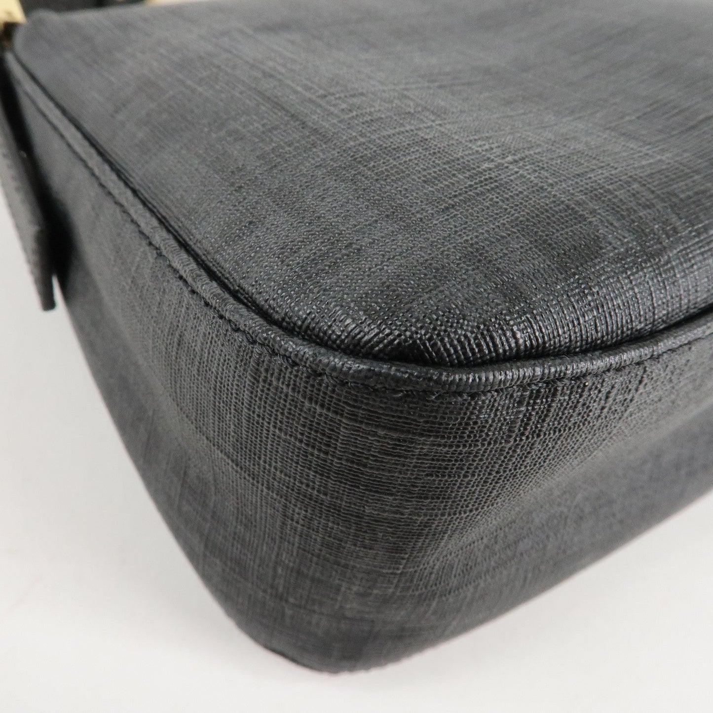 FENDI Zucchino PVC Leather Chain Shoulder Bag Gray Black 8BR003  d