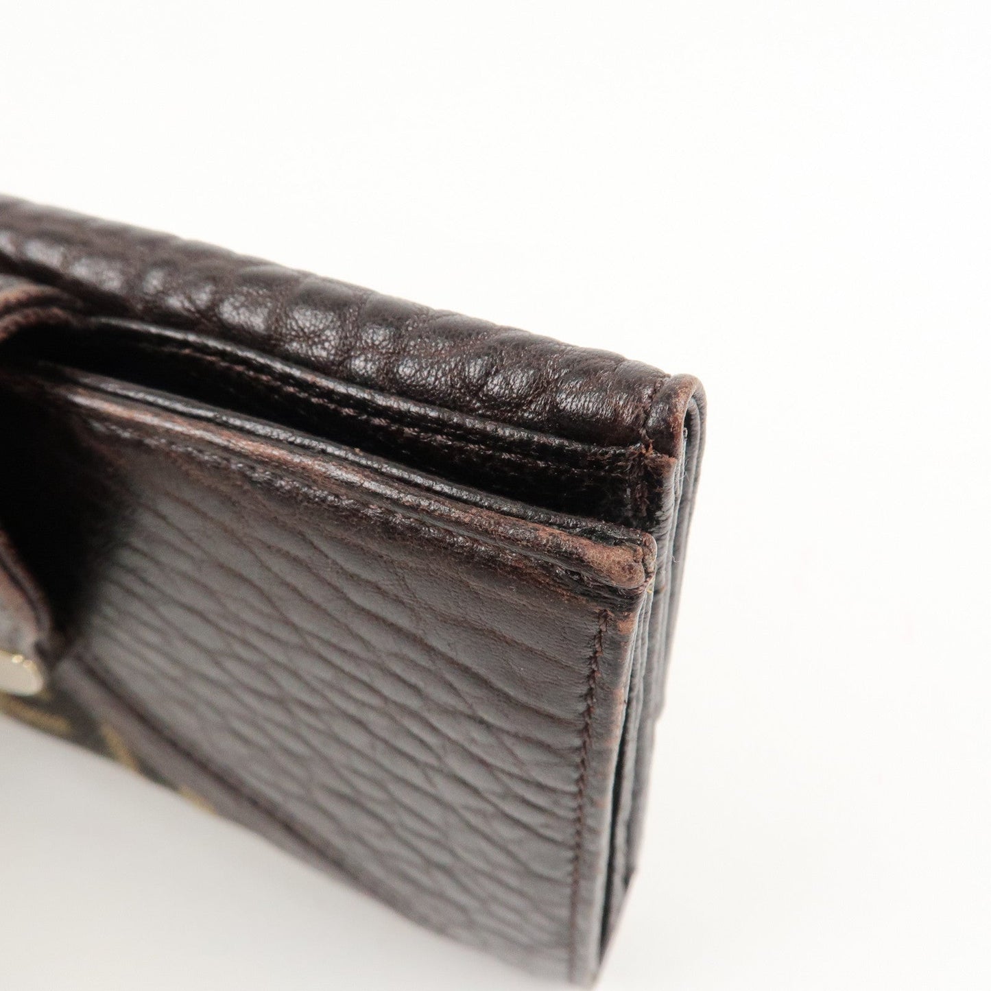 FENDI Zucca Canvas Leather W Hook Bifold Long Wallet 8N0032  d