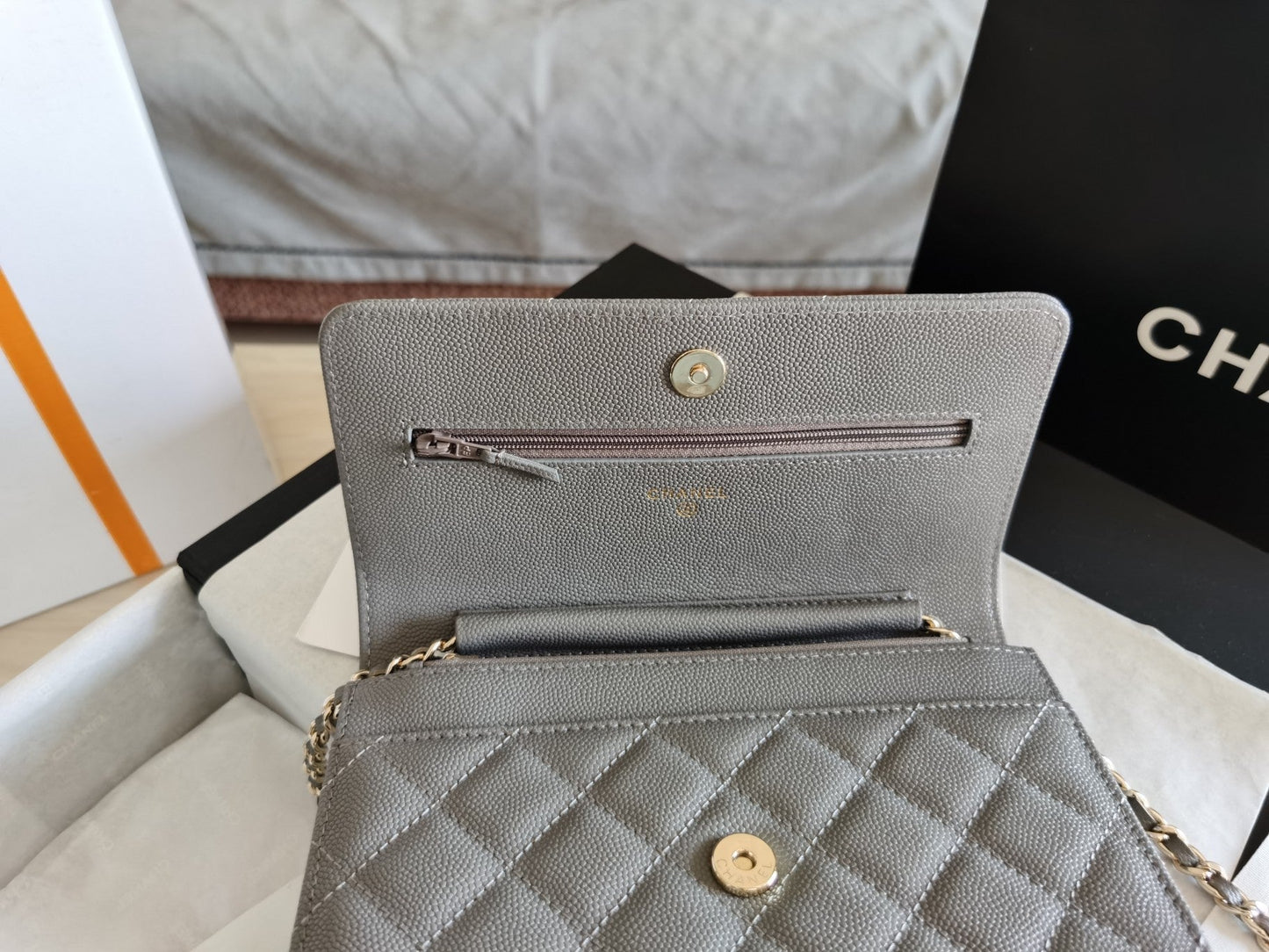 CHLMini Flap Bag Grey For Women 7in/18.5cm