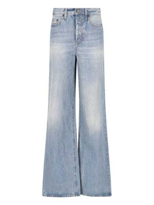 Luxury Saint Laurent Trending 2025 Denim Cotton Bootcut Jeans Blue