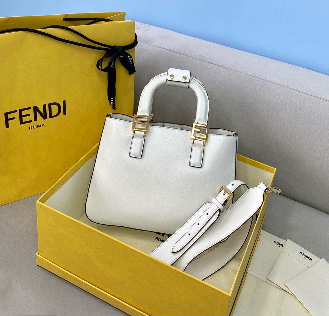 Top QualityTop Quality Small FF Tote Shoulder White Bag For Woman 30cm/12in