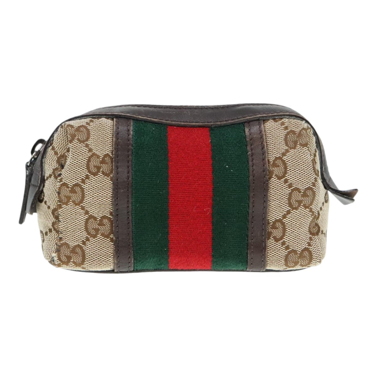 Gucci Web Beige Canvas Clutch Bag