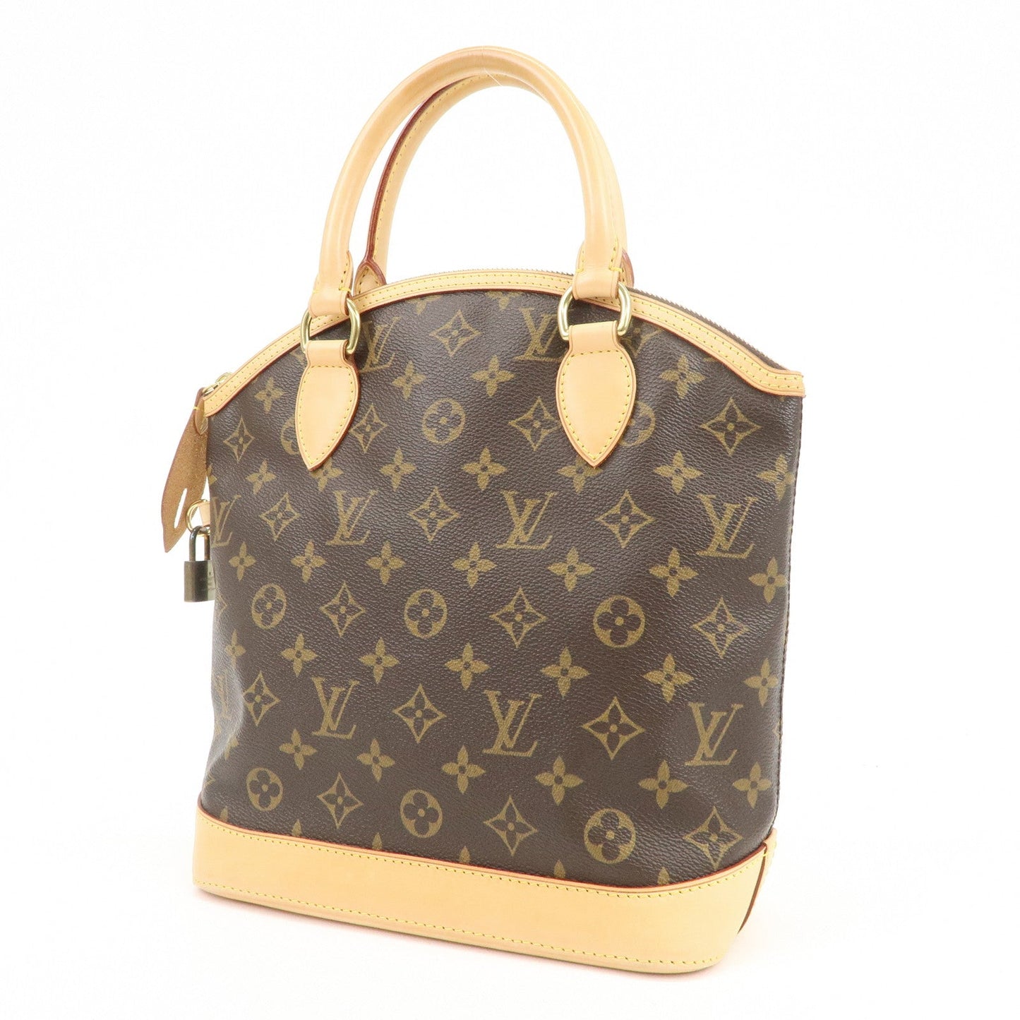 Louis Vuitton Monogram Lockit Hand Bag Brown M40102