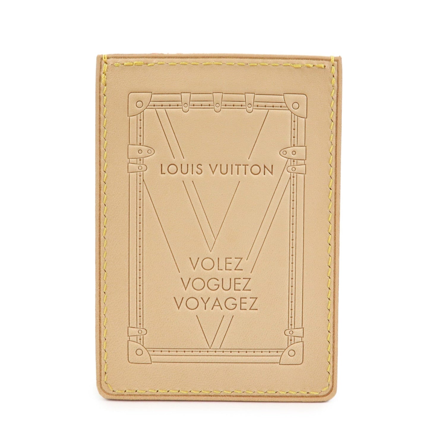 Louis Vuitton Porte-Carte Trunk Leather Card Case Beige M62363