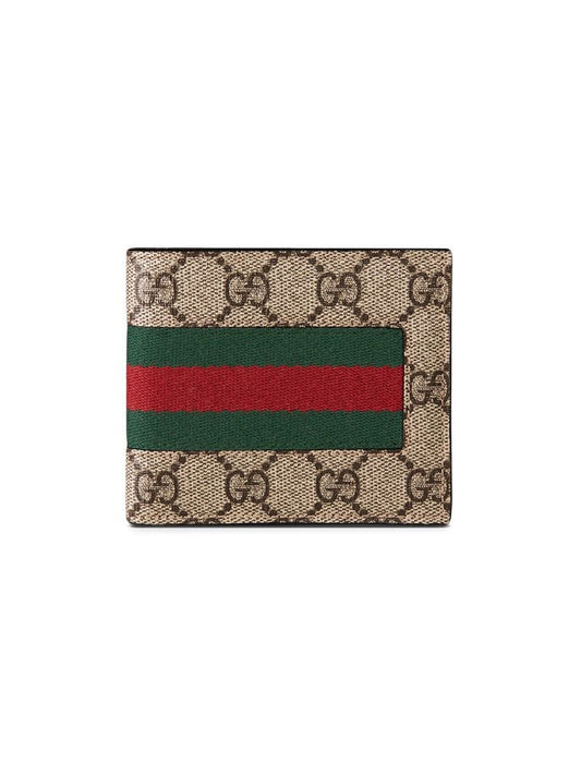Gucci - Web GG Supreme wallet - men - Leather/Canvas - One Size - NEUTRALS