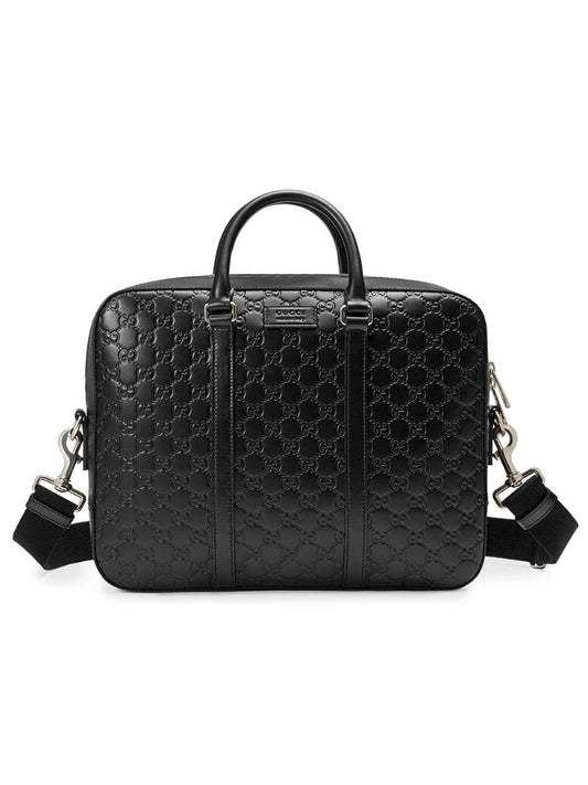 Gucci - Gucci Signature leather briefcase - men - Microfibre/Leather - One Size - Black