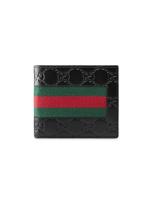 Gucci - Gucci Signature Web wallet - men - Leather - One Size - Black