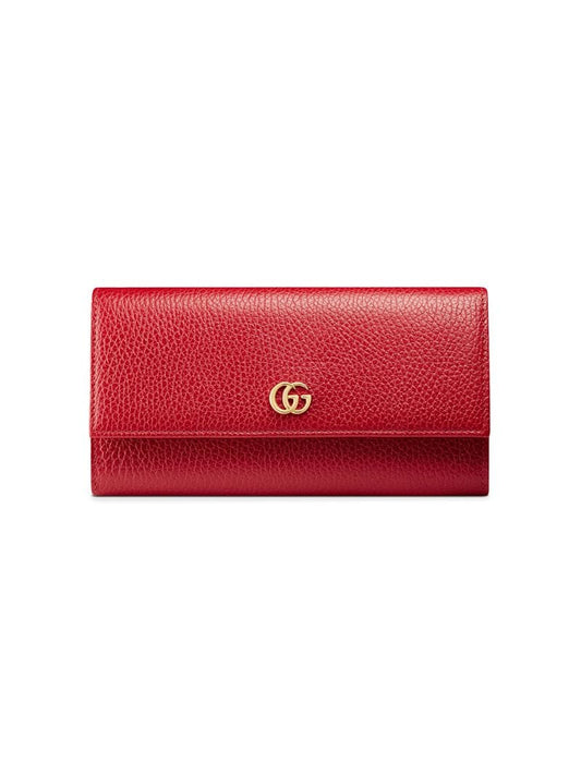 Gucci - Leather continental wallet - women - Leather/Brass - One Size - Red