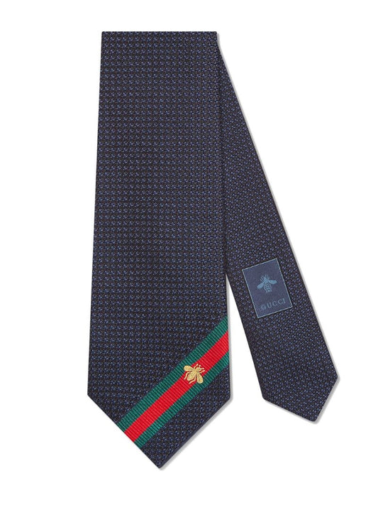 Gucci - Bee Web tie - men - Silk - One Size - Blue