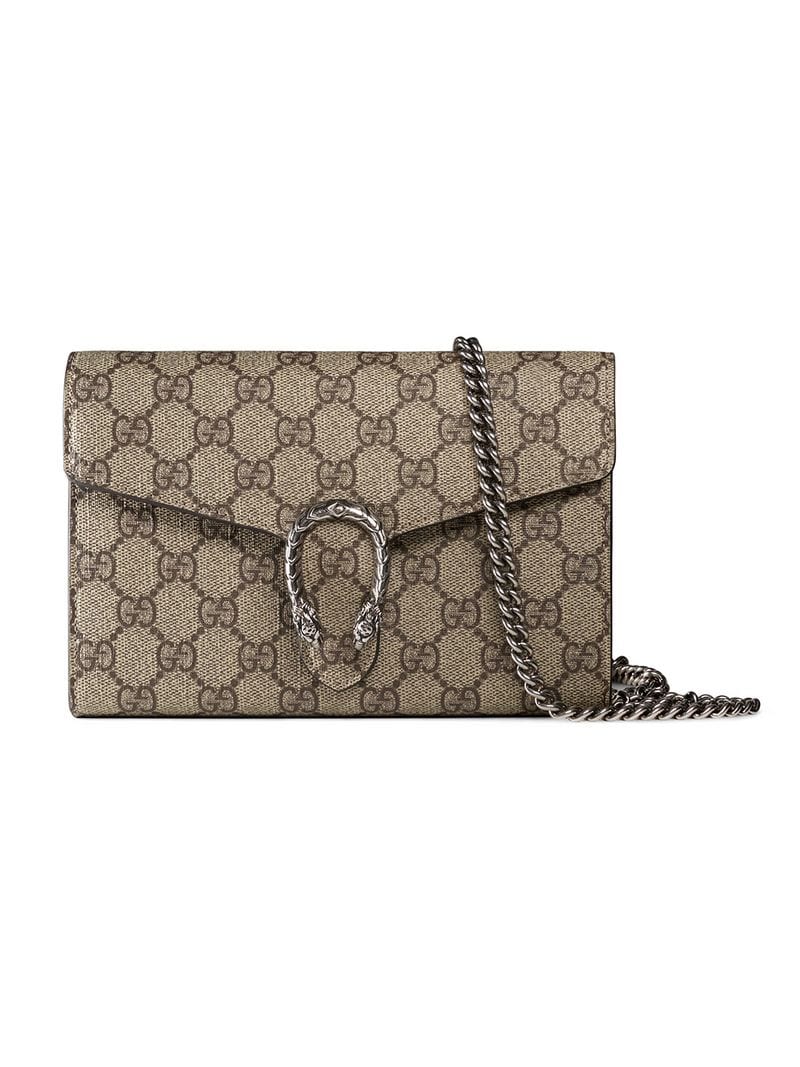 Gucci - Dionysus GG Supreme chain wallet - women - Leather/Canvas/metal - One Size - Neutrals