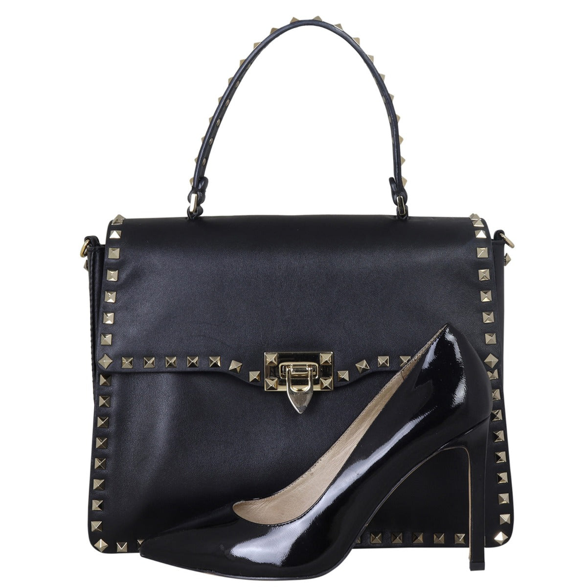 Valentino Vitello Rockstud Flap Bag