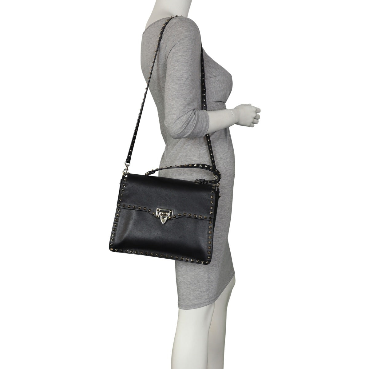 Valentino Vitello Rockstud Flap Bag