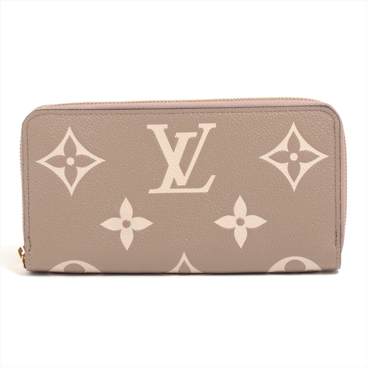 Louis Vuitton Bi-Color Monogram Emplant Zippie Wallet M69794 Turtle Cream Round Zip Wallet