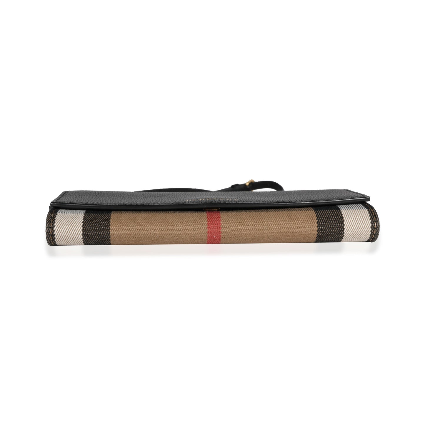 Burberry Ho  Check & Black Leather Chain Wallet