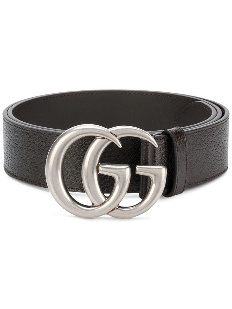 Gucci - Leather belt with double G buckle - women - Leather/Brass - 85, 90, 105, 80, 95, 110, 100 - Brown