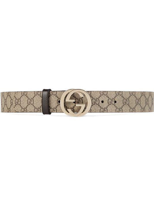 Gucci - GG Supreme pattern belt - women - Leather/Canvas/metal - 75, 85, 90, 80, 95 - NEUTRALS