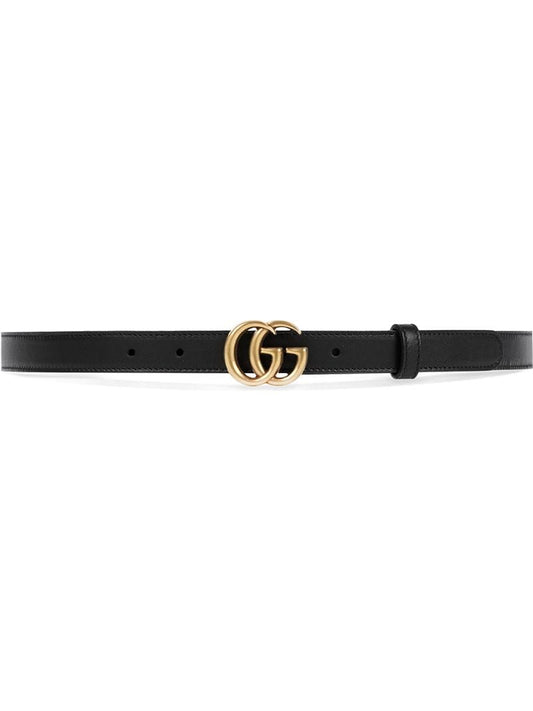 Gucci - Leather belt with double G buckle - women - Leather/metal - 75, 85, 90, 105, 80, 95, 70, 110, 65, 100 - Black
