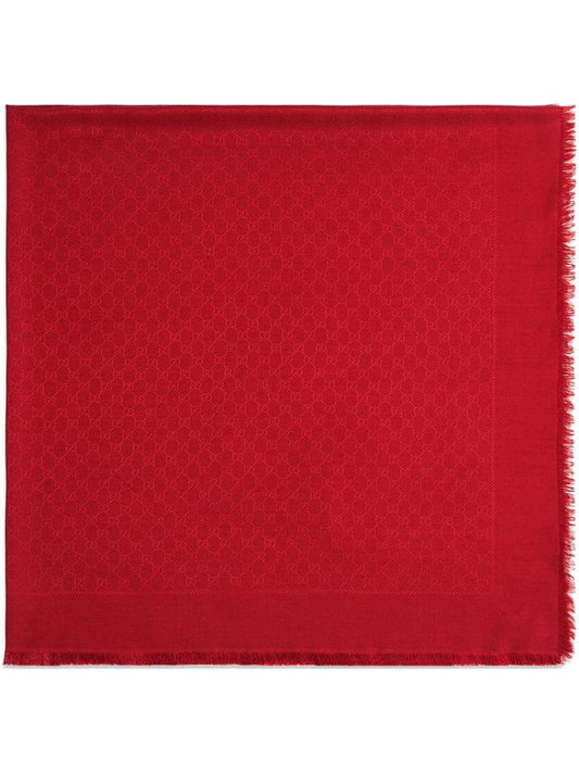 Gucci - Silk wool GG jacquard shawl - women - Silk/Wool - One Size - Red