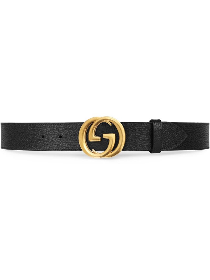 Gucci - GG logo belt - men - Leather/metal - 85, 90, 80, 115, 110, 95, 100, 105 - Black