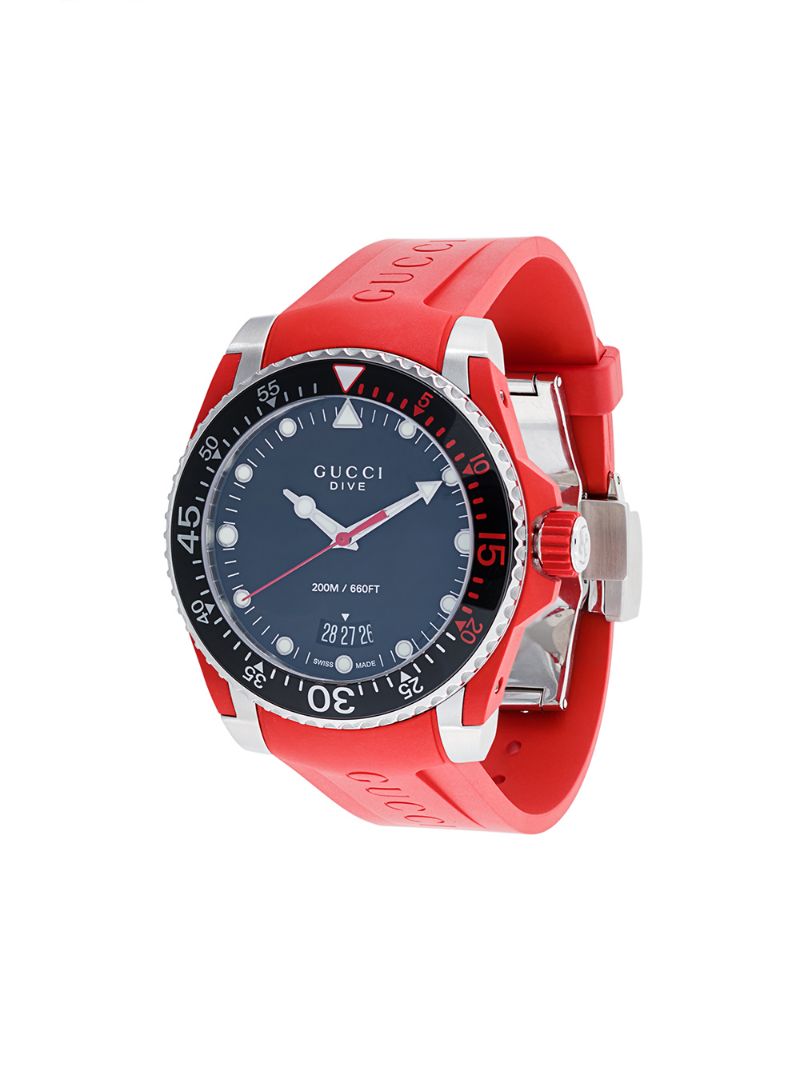 Gucci - Dive watch - men - stainless steel/silicones - One Size - Red