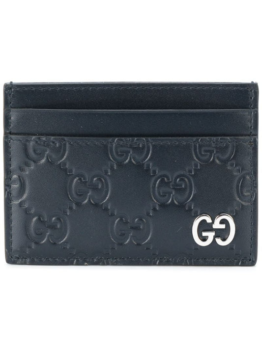 Gucci - signature card case - men - Calf Leather - One Size - Blue