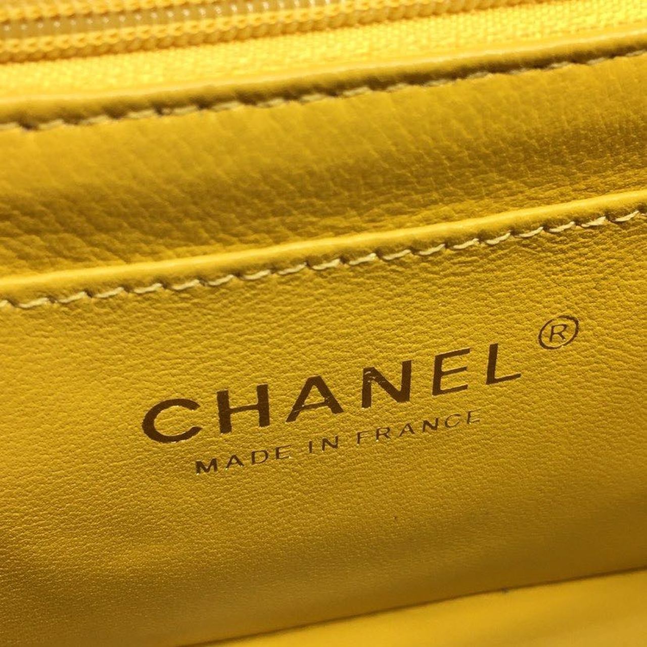 CHLMini Flap Bag Caviar Yellow For Women, Women’s Bags, Shoulder And Crossbody Bags 6.7in/17cm A35200