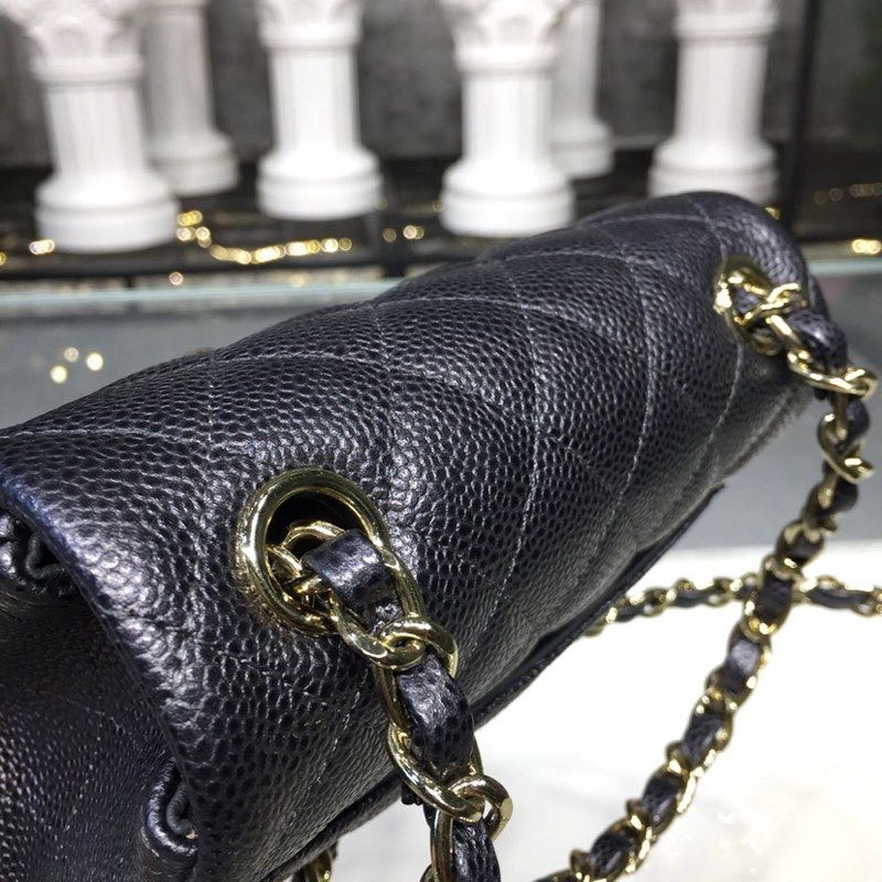 CHLMini Flap Bag Caviar Black For Women, Women’s Bags, Shoulder And Crossbody Bags 6.7in/17cm A35200