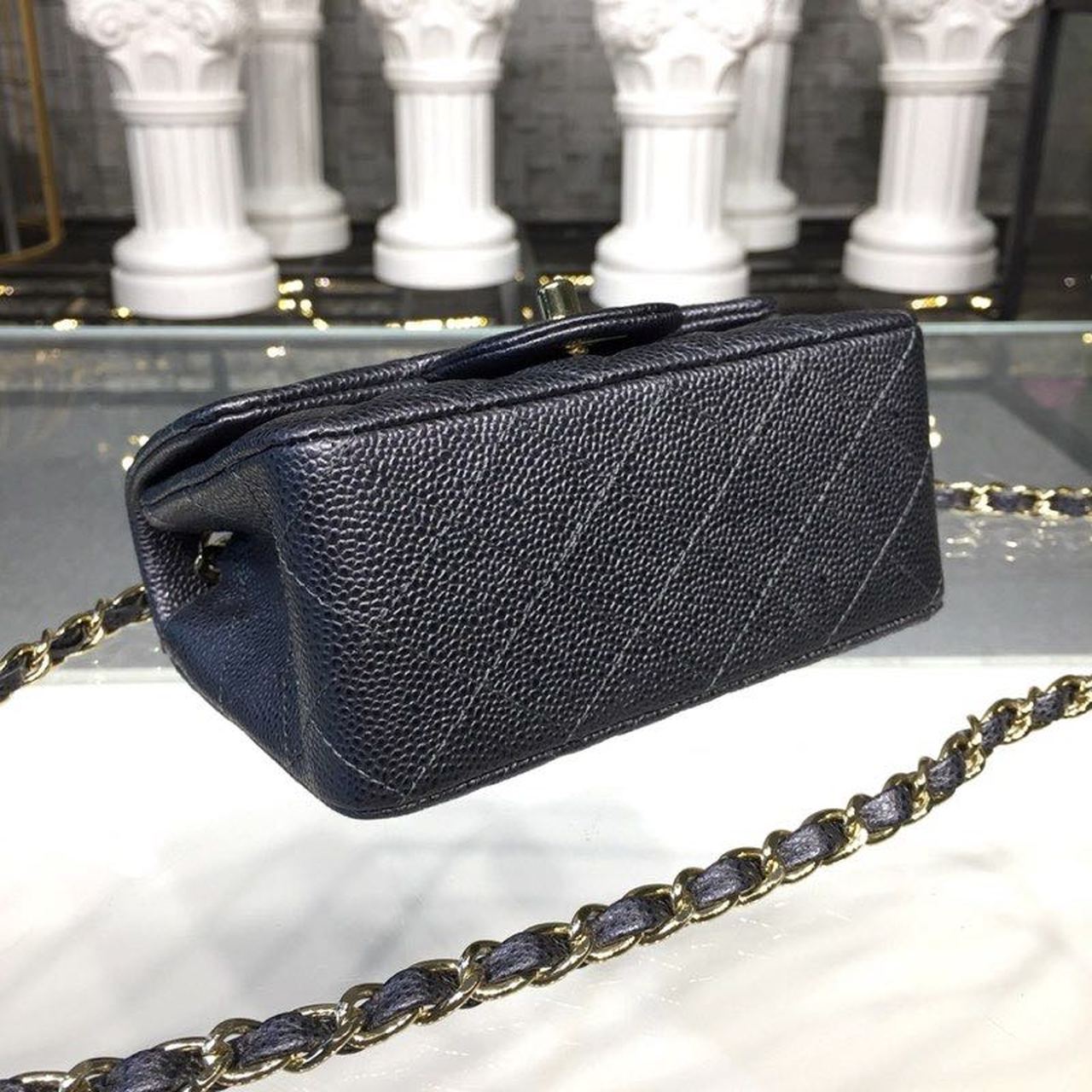 CHLMini Flap Bag Caviar Black For Women, Women’s Bags, Shoulder And Crossbody Bags 6.7in/17cm A35200