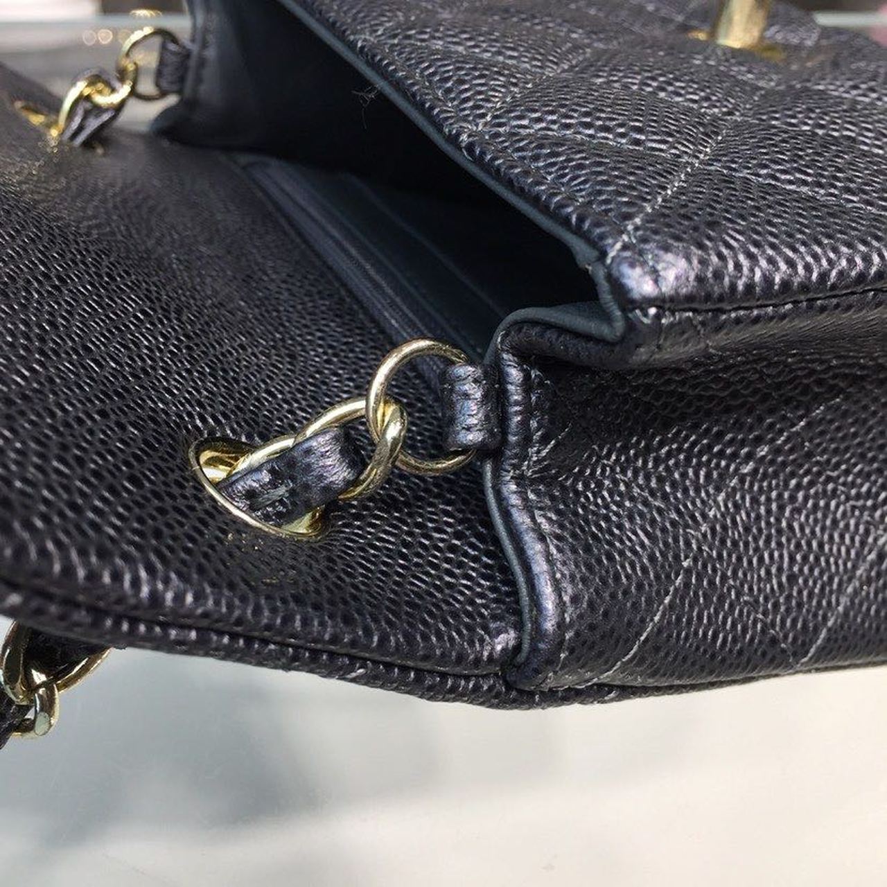 CHLMini Flap Bag Caviar Black For Women, Women’s Bags, Shoulder And Crossbody Bags 6.7in/17cm A35200