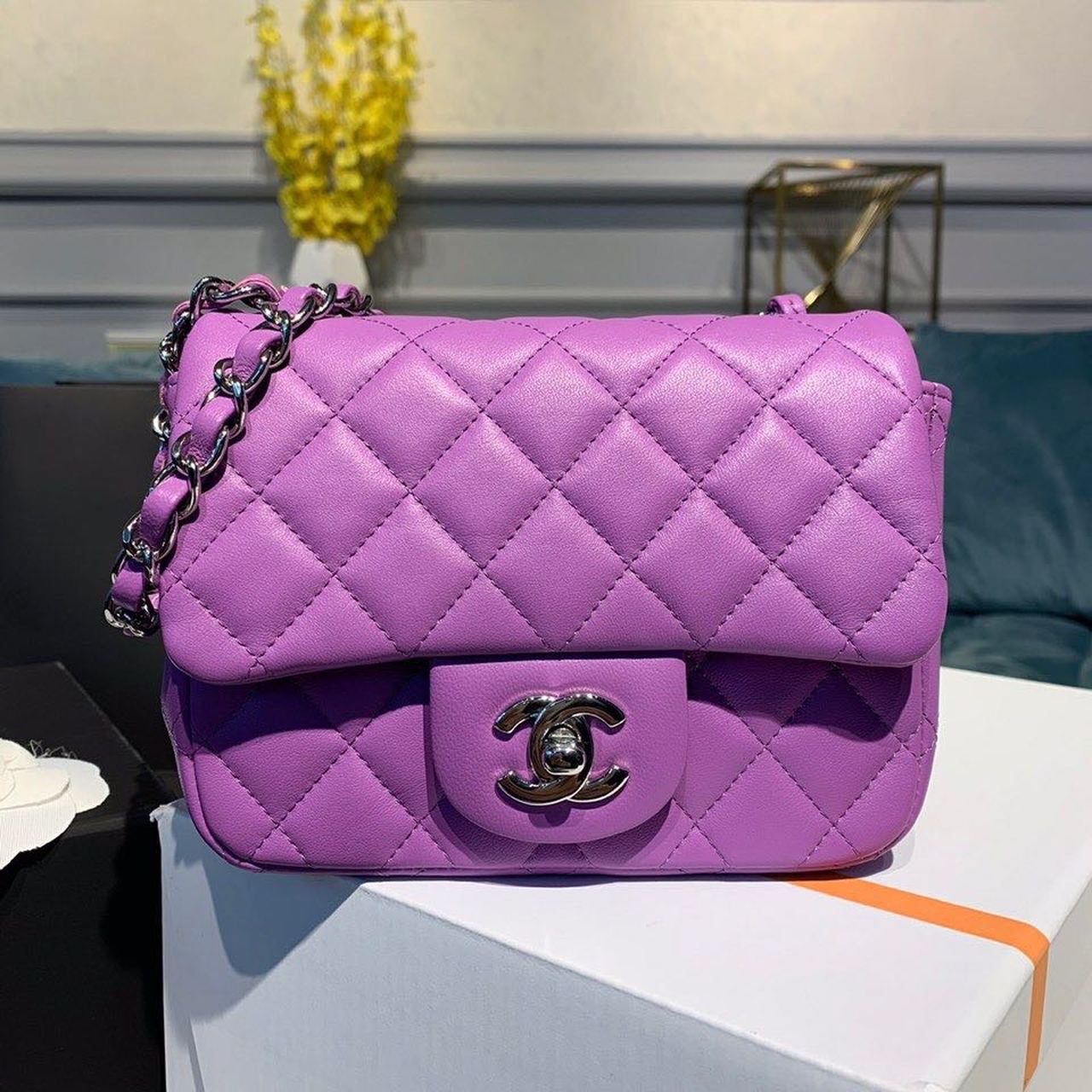 CHLMini Flap Bag Purple For Women, Women’s Bags, Shoulder And Crossbody Bags 6.7in/17cm A35200