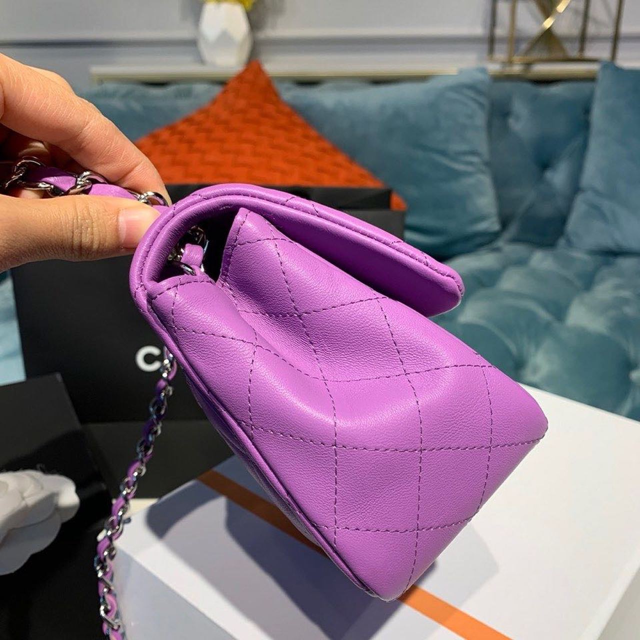 CHLMini Flap Bag Purple For Women, Women’s Bags, Shoulder And Crossbody Bags 6.7in/17cm A35200
