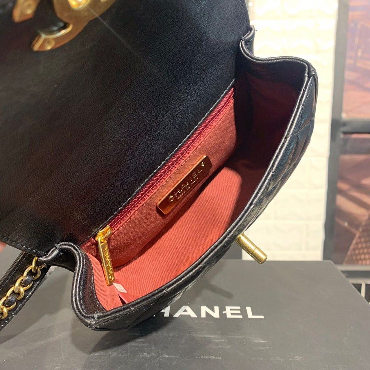 CHL Chain Infinity Waist Belt Bag Black For Women Bags 6.7in/17cm