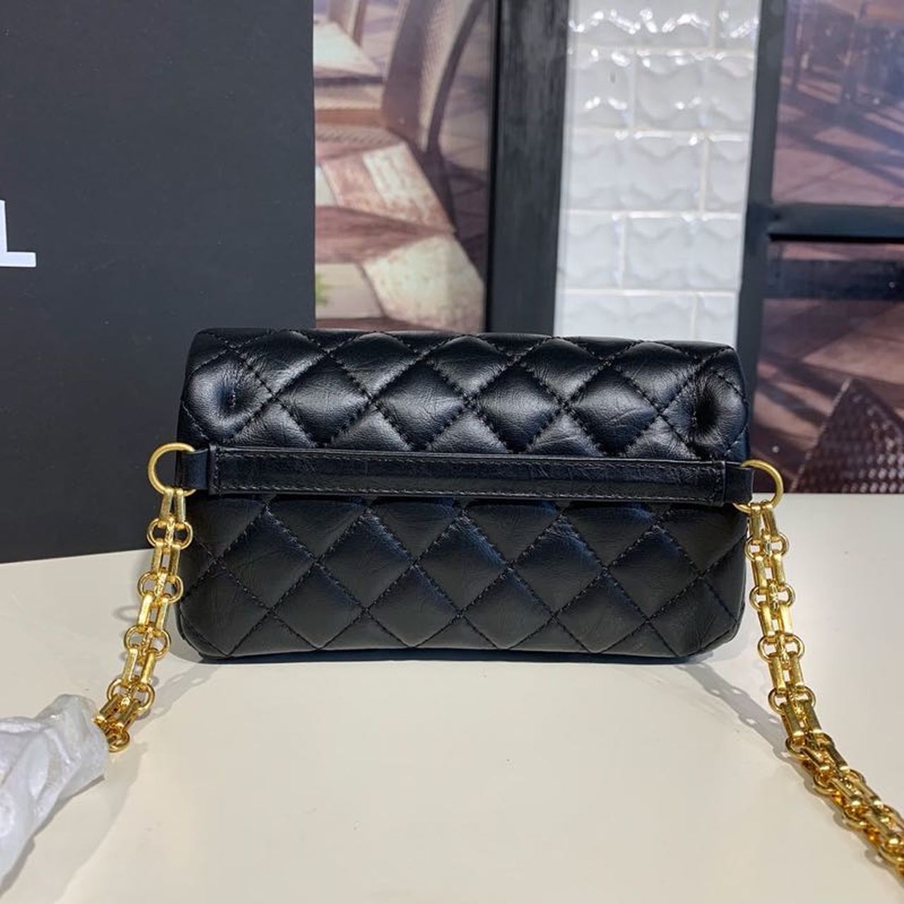 CHLReissue 2.55 Waist Belt Bag Black For Women, Women’s Bags, Shoulder And Crossbody Bags 6.7in/17cm