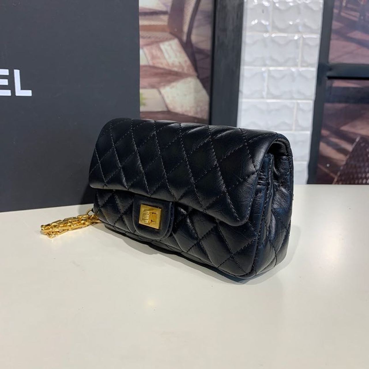 CHLReissue 2.55 Waist Belt Bag Black For Women, Women’s Bags, Shoulder And Crossbody Bags 6.7in/17cm