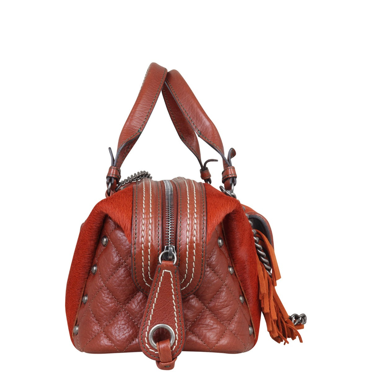 Chanel Pony Hair and Leather Paris-Dallas Bowling Fringe Bag | Burnt Orange