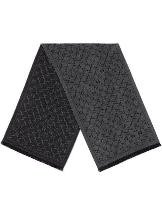 Gucci - GG jacquard pattern knit scarf - unisex - Wool - One Size - Grey