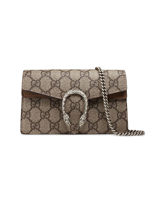 Gucci - Dionysus GG Supreme super mini bag - women - Suede/Canvas/metal - One Size - NEUTRALS