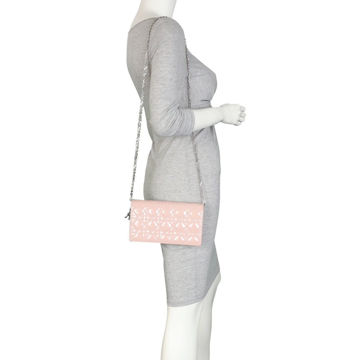 Dior Lady Dior Patent Cannage Pouch