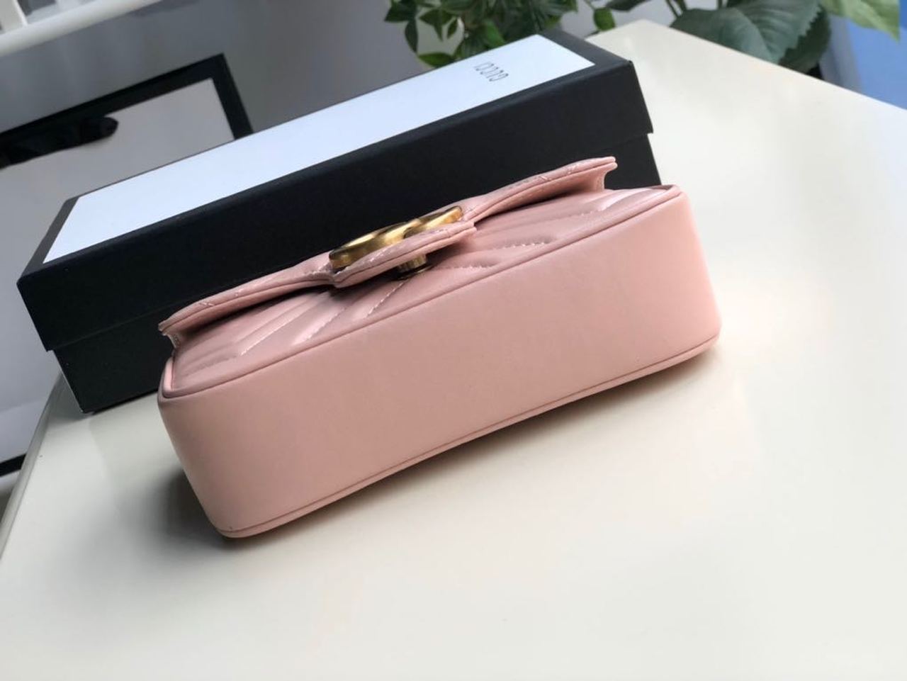 gg Marmont Matelassé Super Mini Bag Dusty Pink Chevron For Women 6in/16.5cm gg 476433 DTDCT 5729