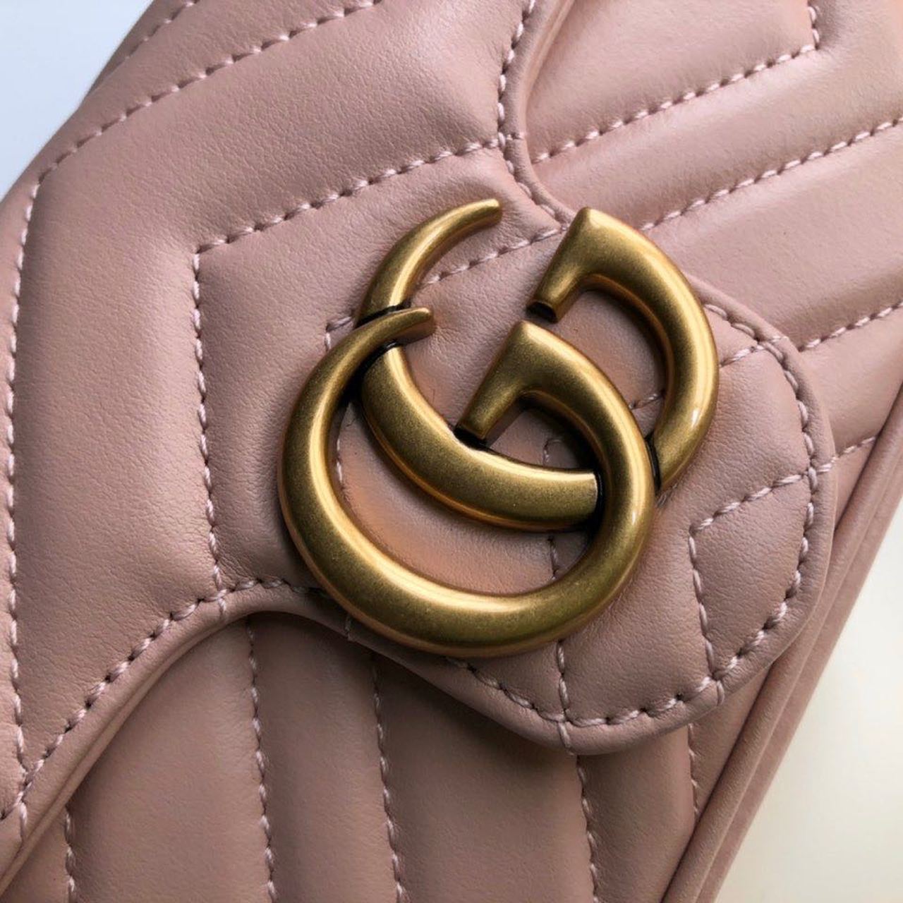 gg Marmont Matelassé Super Mini Bag Dusty Pink Chevron For Women 6in/16.5cm gg 476433 DTDCT 5729