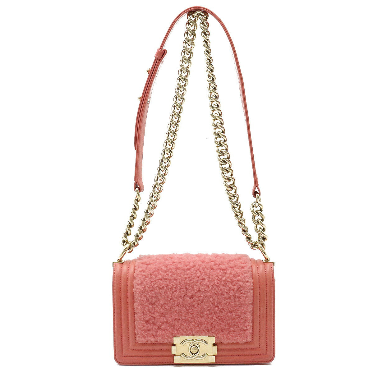 Chanel Mouton/Leather Boy Chanel 2way Chain Bag