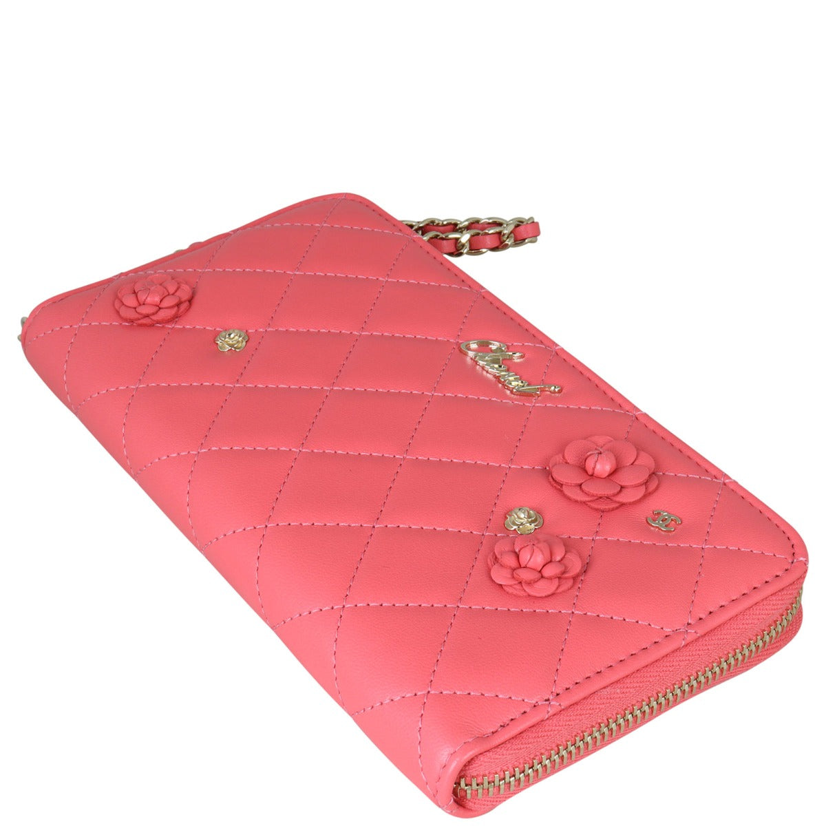 Chanel Camellia Zip Around Wallet | Pink