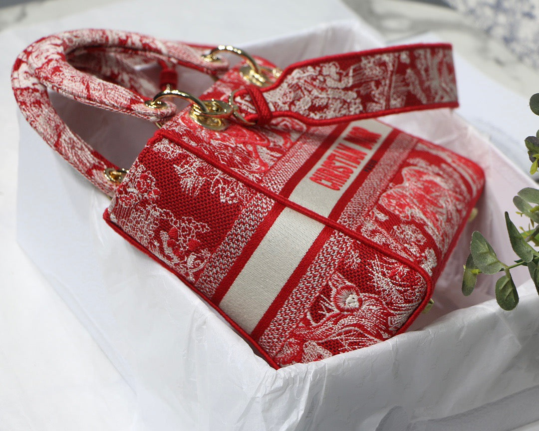 Top Quality MeTop Qualityum Lady D-Lite Bag Red, For Women, Womens Handbags 24cm/9.5in CD