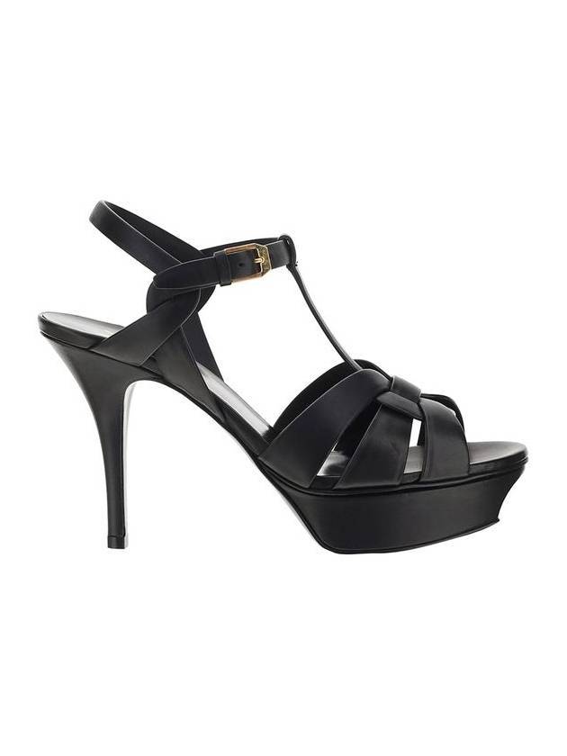 Luxury Saint Laurent Trending 2025 Tribute Platform Sandals Heel Black