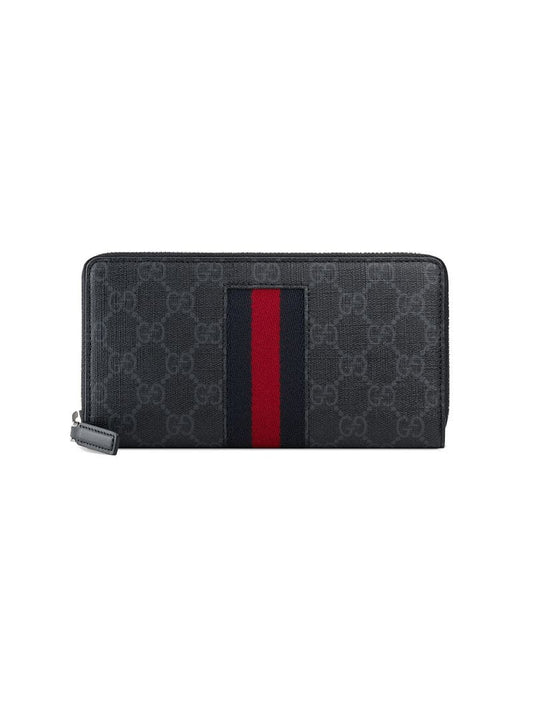 Gucci - black GG Supreme Web zip around wallet - unisex - Canvas - One Size - Black