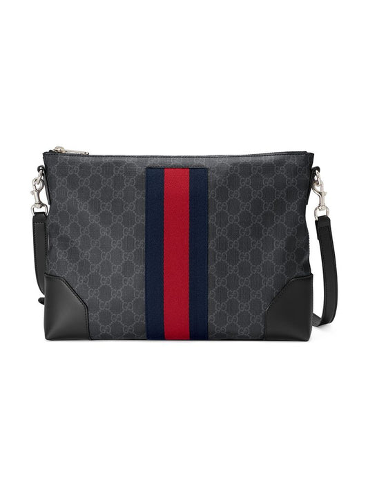 Gucci - GG messenger bag - unisex - Canvas/Cotton/Leather - One Size - Black