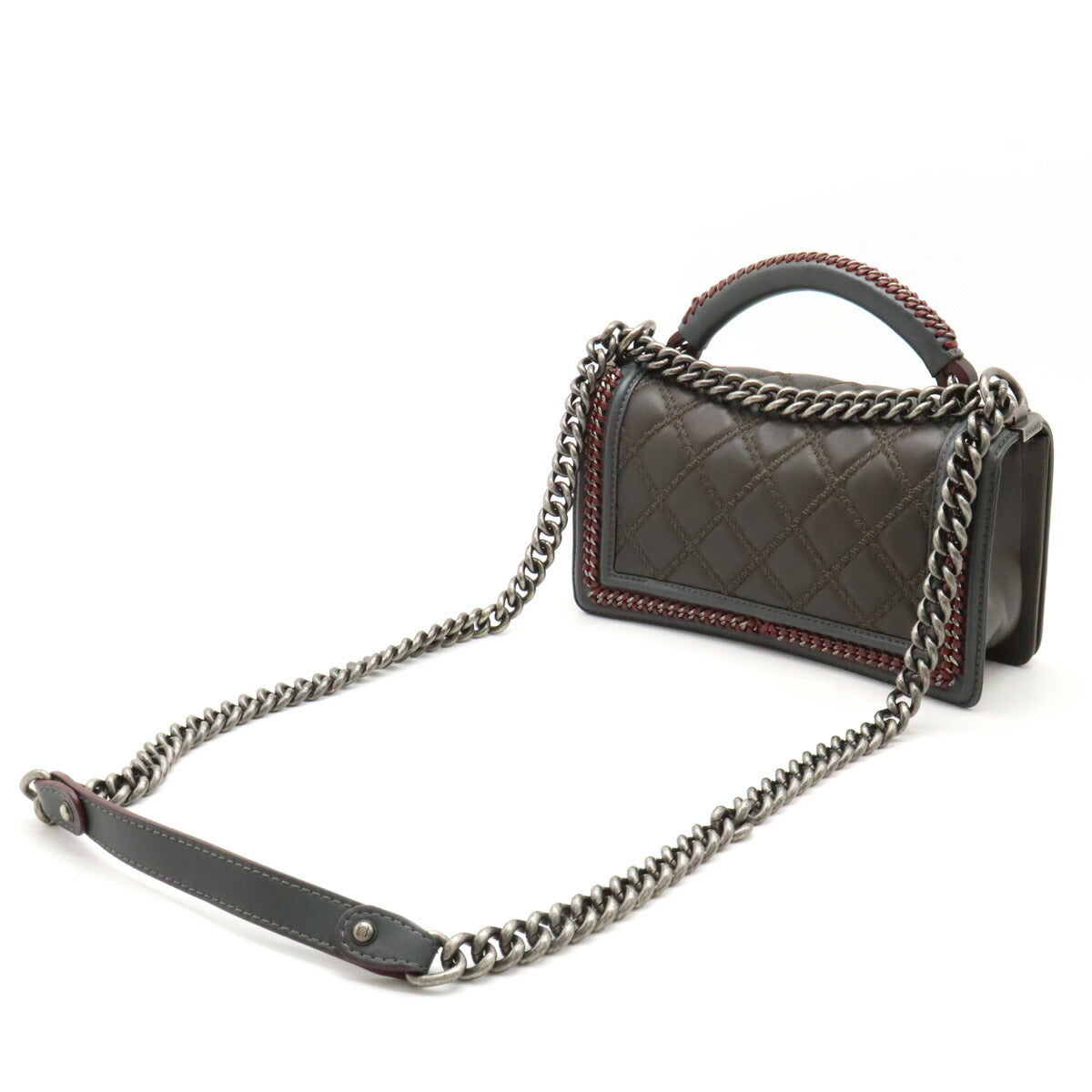 Chanel Leather Boy Chanel Top Handle 2way Chain Bag A94804