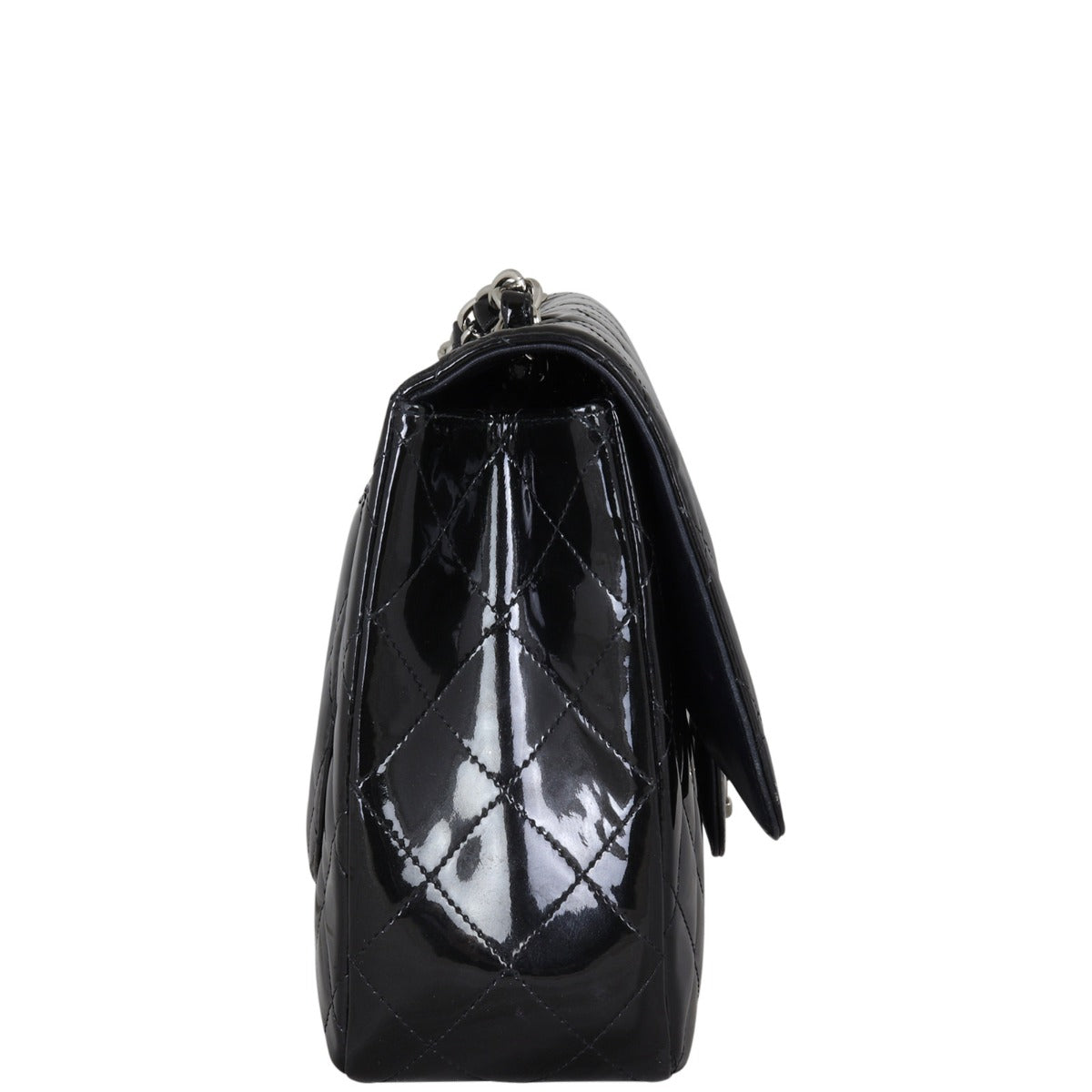 Chanel Classic Single Flap Jumbo Patent |  Black Quilted Patent