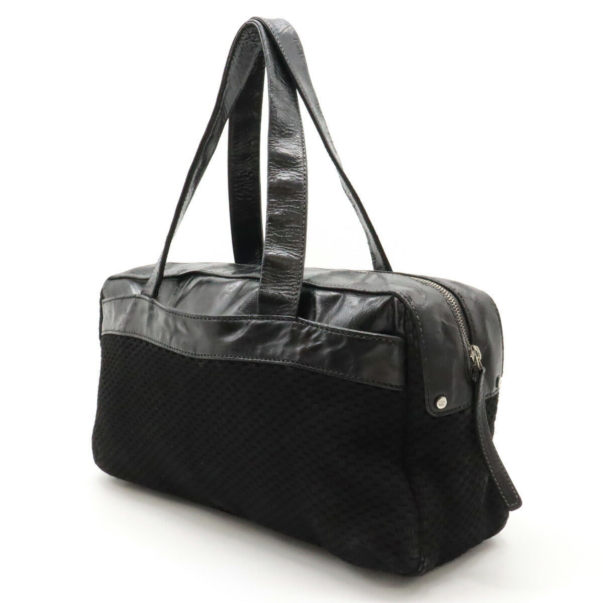Chanel Knit/Leather Logo 2way Bag
